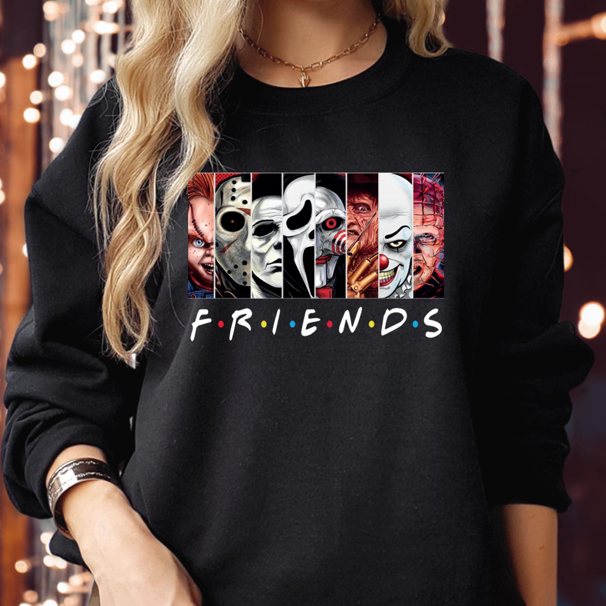 SWEATSHIRT (1754) Halloween Friends Michael Myers Jason Voorhees Freddy Krueger