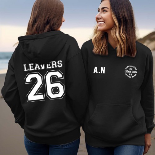 PERSONALISED School Leavers Hoodie 2026, Custom Class of 2026 Graduation Jumper, Initial & School Name Leaver Hoodie, Primary School Leavers