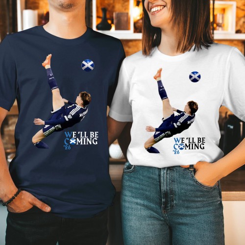 No Scotland No Party T-Shirt, We'll Be Coming USA 2026 World Cup Football Shirt, Scotland Fan Supporters Top
