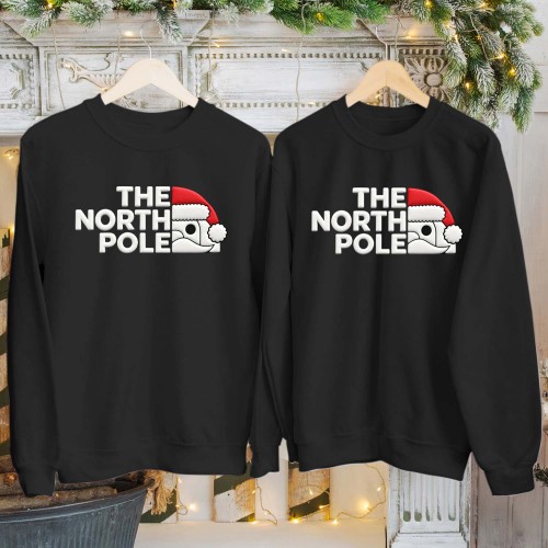 The North Pole Parody Christmas Printed Sweatshirt | Santa North Pole Festive Xmas Jumper Gift Sweater