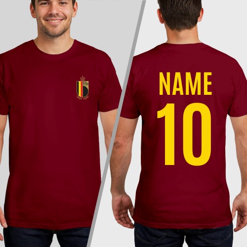 Personalised Belgium Football Shirt Soccer T-Shirt, Custom Name Number World Cup 2026 Tops, Mens Womens Kids Jersey Gift, Birthday Sport Tee