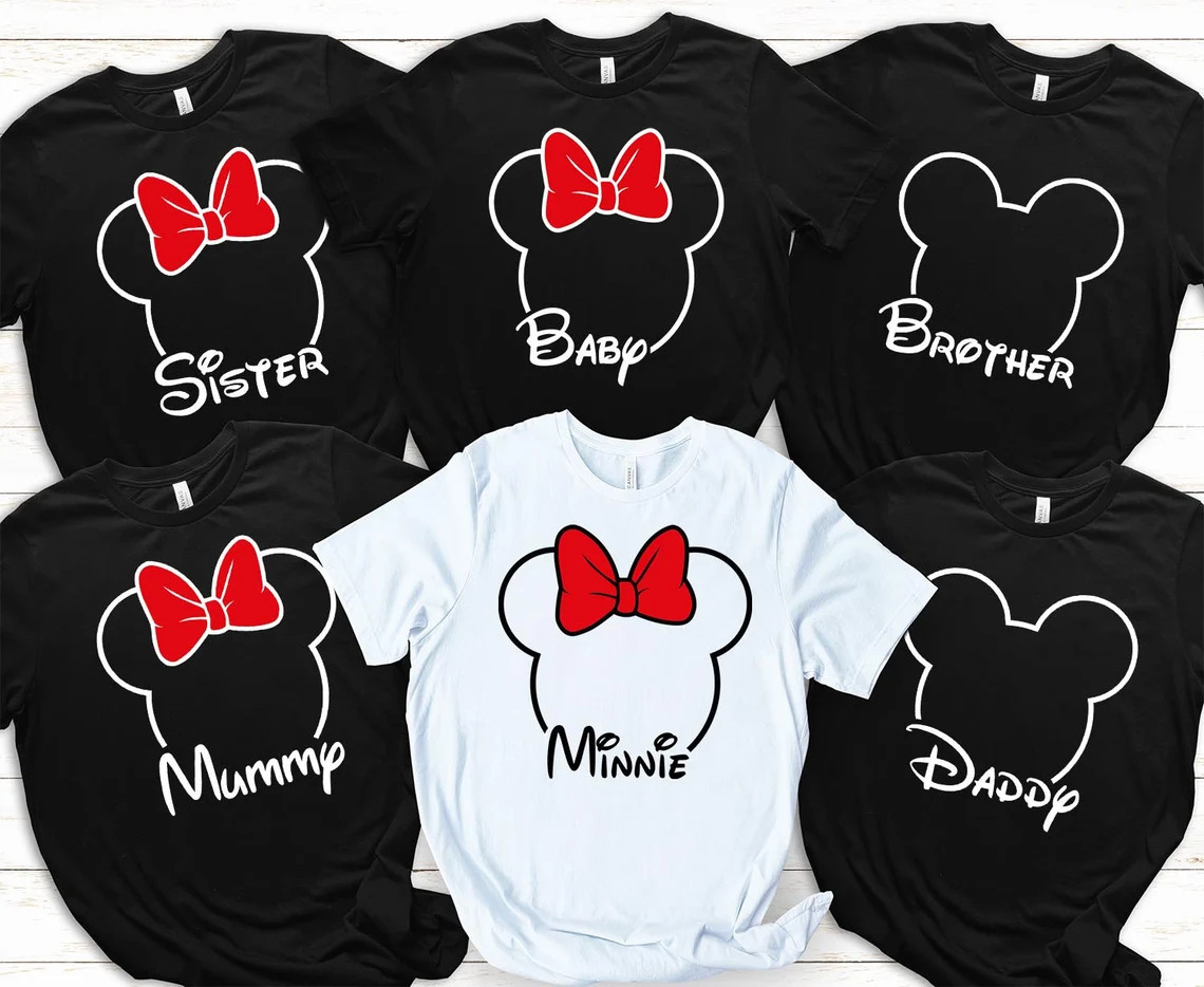 Personalised Disney Mickey Minnie Mouse Trip 2024 Family Holiday T-Shirt Custom Summer Vacation Tops Minnie Mickey  & Friends Disneyland Tour Matching T Shirt
