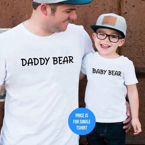 Daddy Bear Baby Bear Father's Day T-Shirt Father Day Birthday Dad Daddy Papa Super Dad Top Dad Gaming Funny Gift for Her Him Fathers Day T Shirt