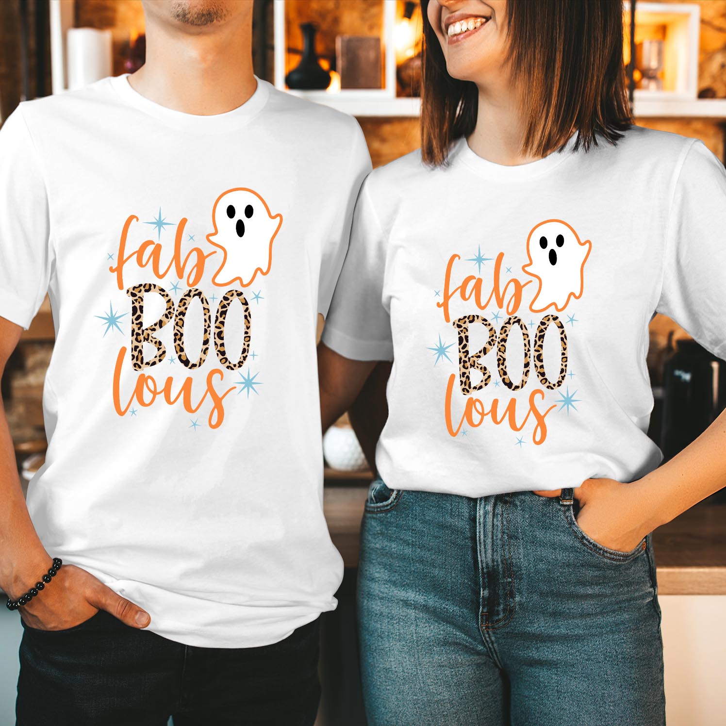 Fab Boo Lous Halloween T-Shirt Stylish & Spooky Ghost Design Perfect for Halloween Fashionistas Who Love to Stand Out Funny T Shirt