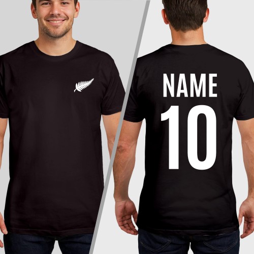 Personalised New Zealand Football Shirt Soccer T-Shirt, Custom Name Number World Cup 2026 Tops, Mens Womens Kids Jersey Gift, Birthday Sport Tee