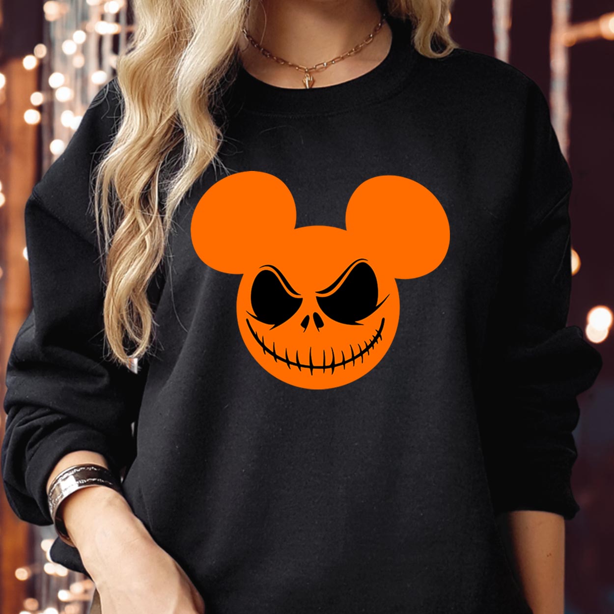 SWEATSHIRT (1993) Mickey Jack O Lantern Pumpkin Face