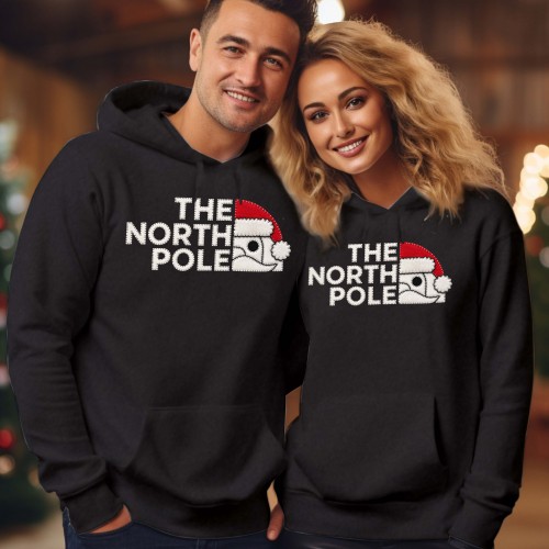 The North Pole Parody Christmas Printed Hoodie | Santa North Pole Festive Xmas Gift Jumper Top Hoody