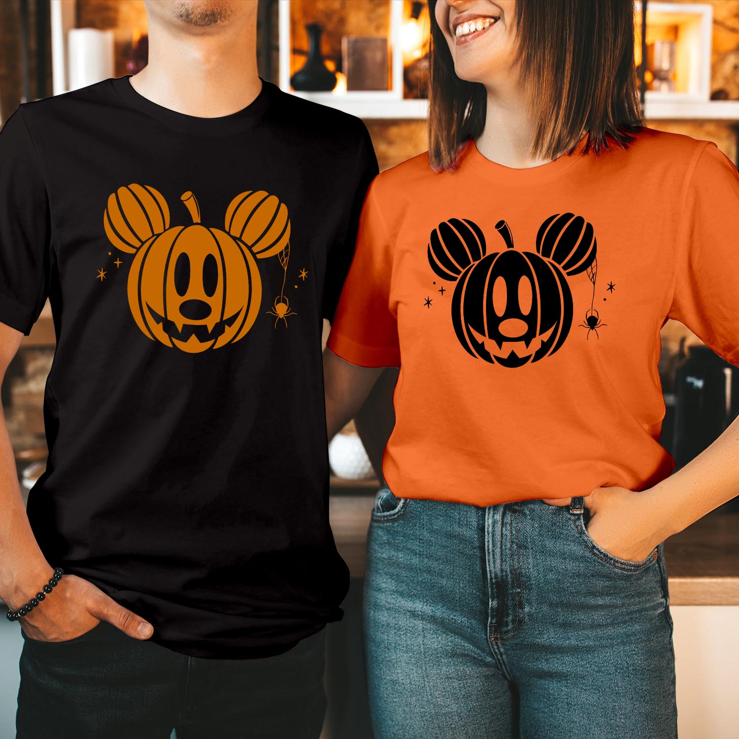 Disney Mickey Mouse Halloween Pumpkin Head T-Shirt Mickey Halloween Shirt, Disney Spooky Tops, Disney Halloween Shirt, Disney Halloween Party Gift T Shirt