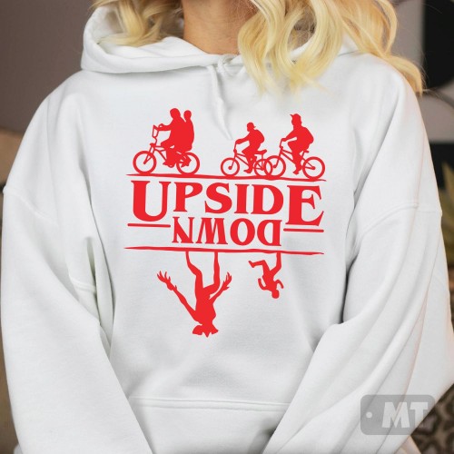 The Upside Down Hoodie, Stranger Things Jacket, Hellfire Club Merch, Hawkins High School Sweater, TV Series Tops, Retro 80s Sci-Fi Graphic Jumper