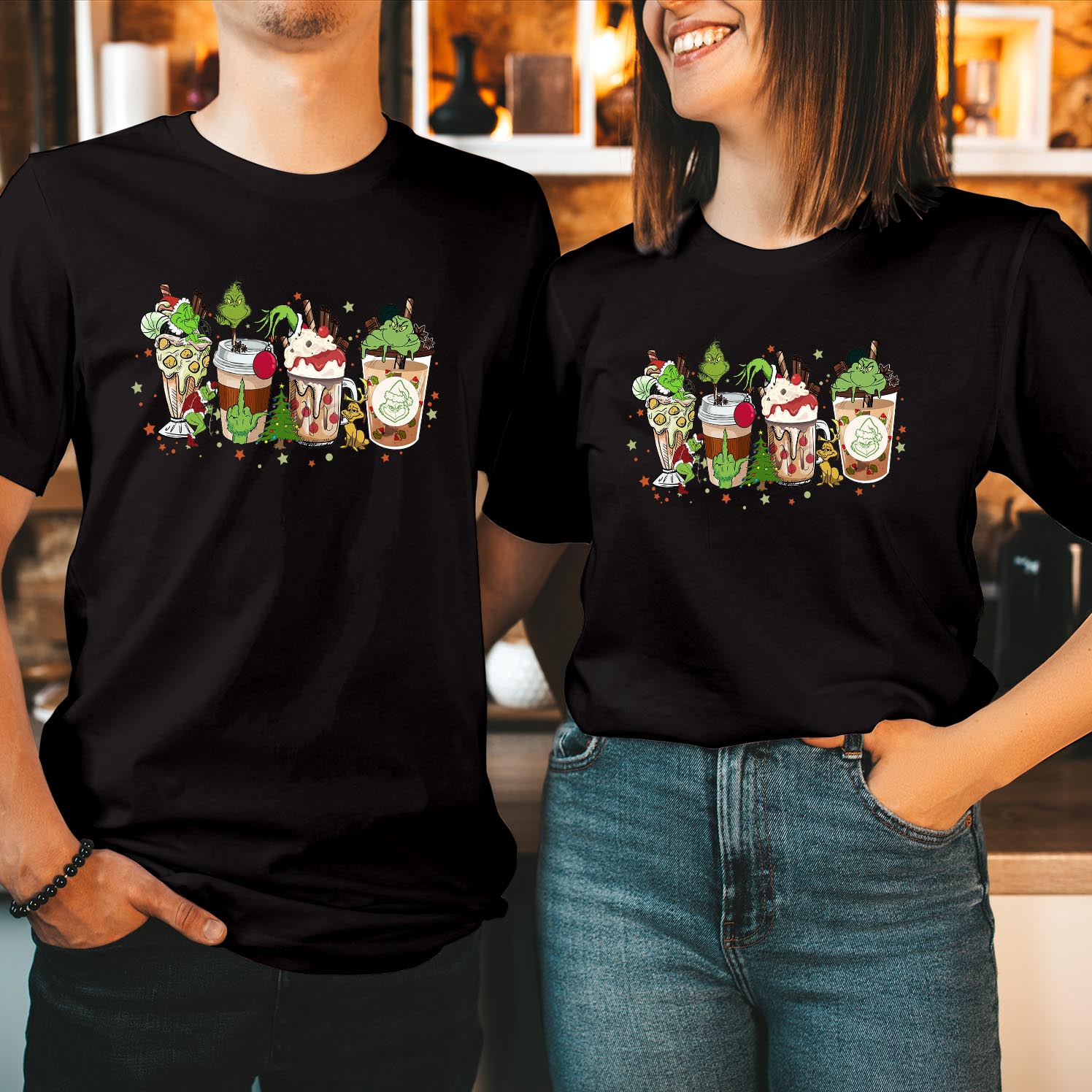 The Grinch Latte Christmas Coffee T-Shirt