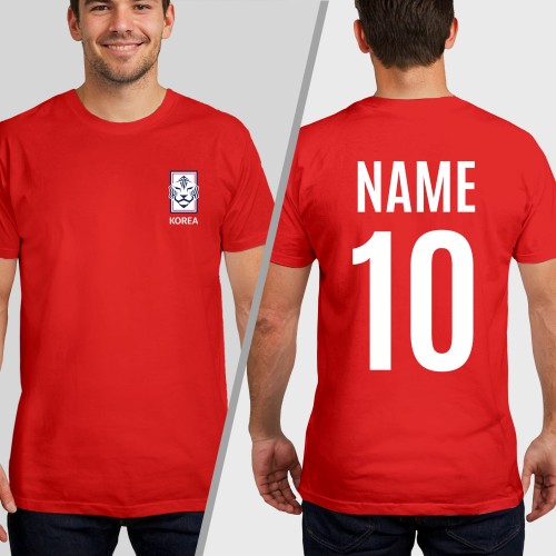 Personalised Korea Football Shirt Soccer T-Shirt, Custom Name Number World Cup 2026 Tops, Mens Womens Kids Jersey Gift, Birthday Sport Tee