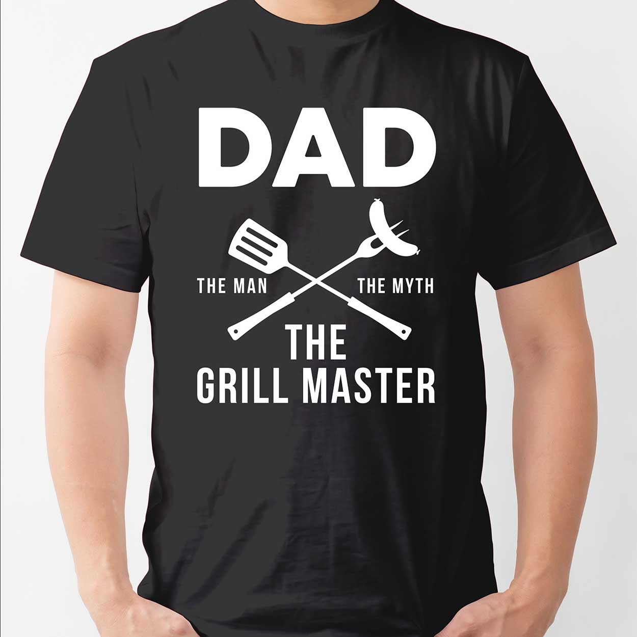 Dad The Man The Myth The Grill Master Father's Day T-Shirt Funny Bbq Chef Cooking gift for Dad Daddy Grandad Happy Father Day T Shirt