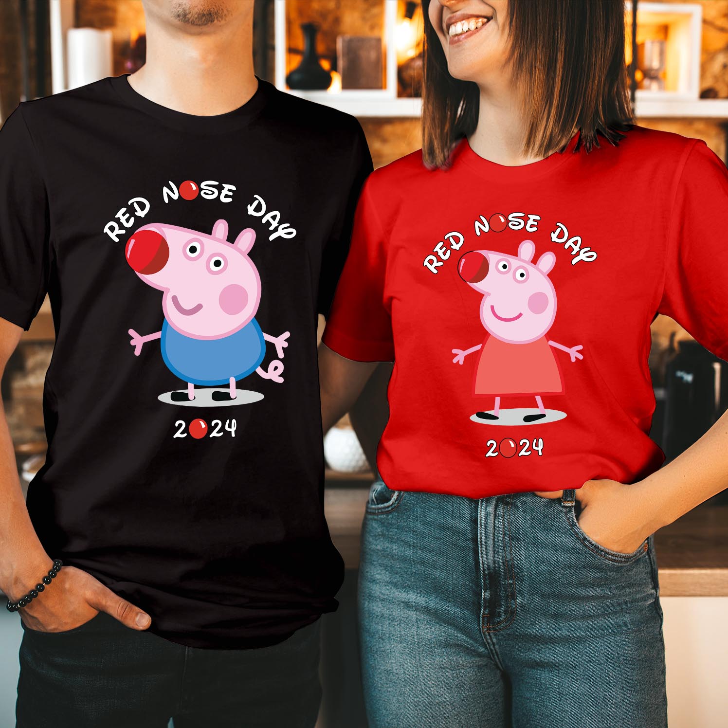 Red Nose Day 2024 Comic Relief Peppa Pig T-Shirt