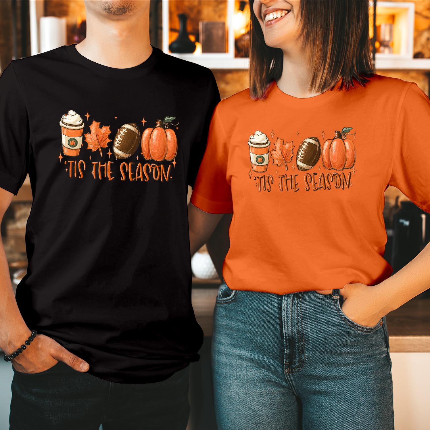 Tis The Season Fall Coffee Halloween T-Shirt Hot Coffee Shirt Coffee Lovers Shirt Fall Shirt Pumpkin Latte Drink Thanksgiving Pumpkin Spice T Shirt