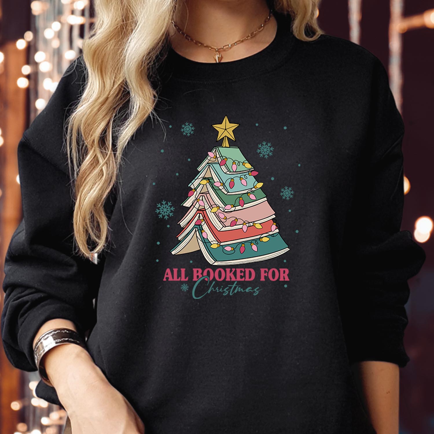 All Booked For Christmas Sweatshirt – Perfect for Book Lovers This Festive Season