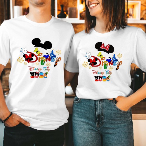 Disney Trip Family Vacation 2026 Matching T-Shirts, Mickey Minnie Castle Kids Summer Holiday, Disneyland Matching Group Shirts Men Women Toddler Tops