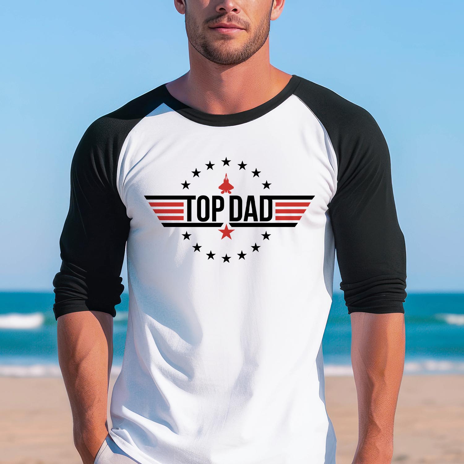 Top Dad Son Daddy Baseball Long Sleeve Shirt - Father and Son Best Dad Father's Day Funny Chef Grandpa Dad Birthday Gift T-Shirt