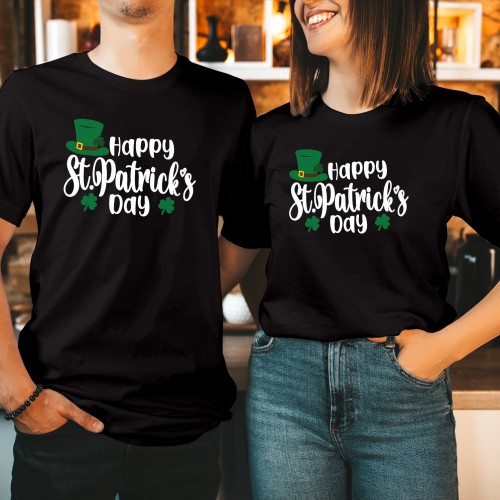 Happy St Patricks Day Hat Shirt, Funny St Patricks Day Shirts for Adults, Mens & Womens St Pattys T-Shirt, Lucky Shamrock T Shirts Saint Patricks