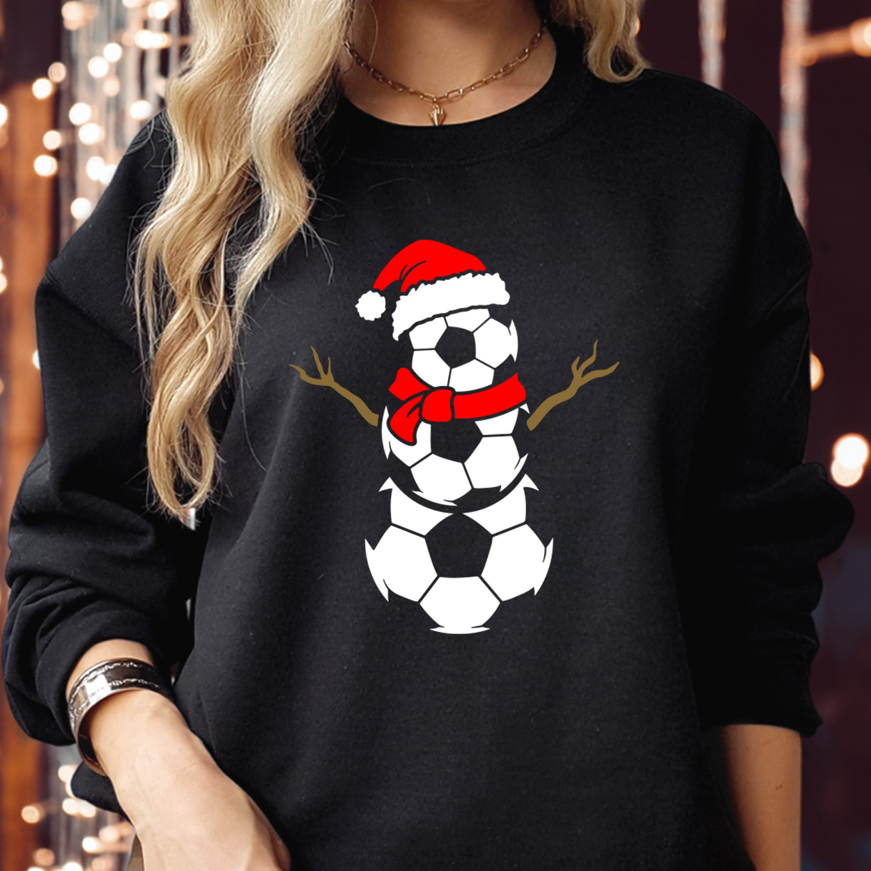 Snowman Reindeer Football Sweatshirt, Festive Winter Christmas Jumper, Cosy Holiday Pullover for Men and Women