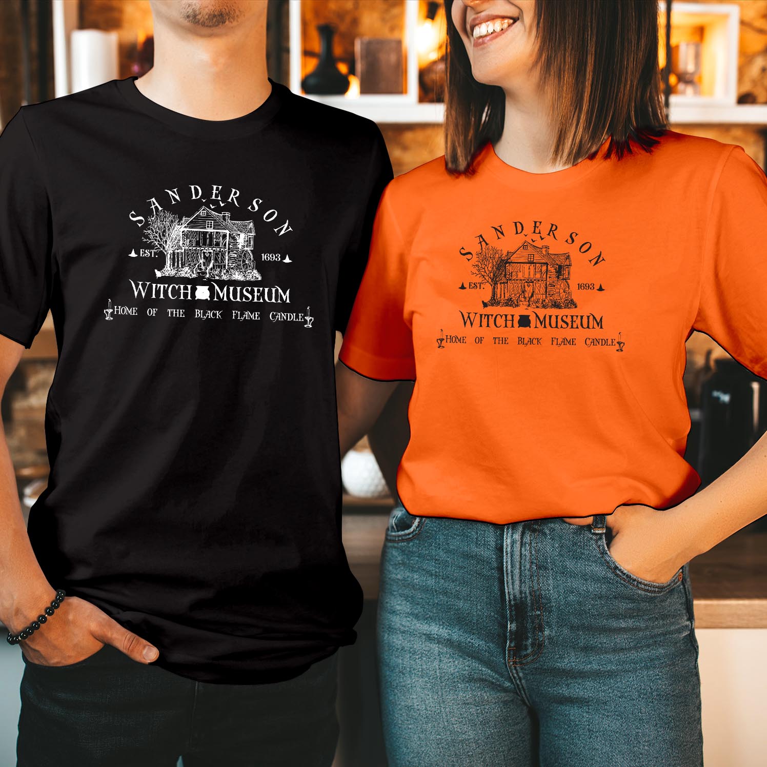 Sanderson Est 1693 Witch Museum T-Shirt Home of the Flame Candle Halloween Tee Spooky Witchcraft, Magic, and Witch Fans Apparel Perfect Halloween Gift T Shirt