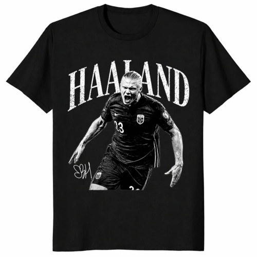 Erling Haaland Norway Football Shirt Striker Fan Tee, Vintage Soccer Graphic T-Shirt, Mens Womens Kids Jersey Gift, Birthday Sport Tops