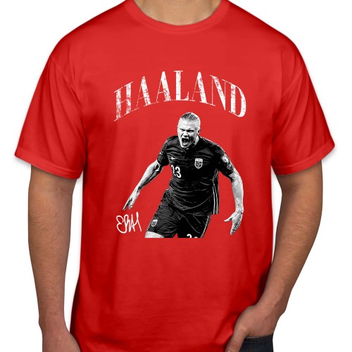 Erling Haaland Norway Football Shirt Striker Fan Tee, Vintage Soccer Graphic T-Shirt, Mens Womens Kids Jersey Gift, Birthday Sport Tops