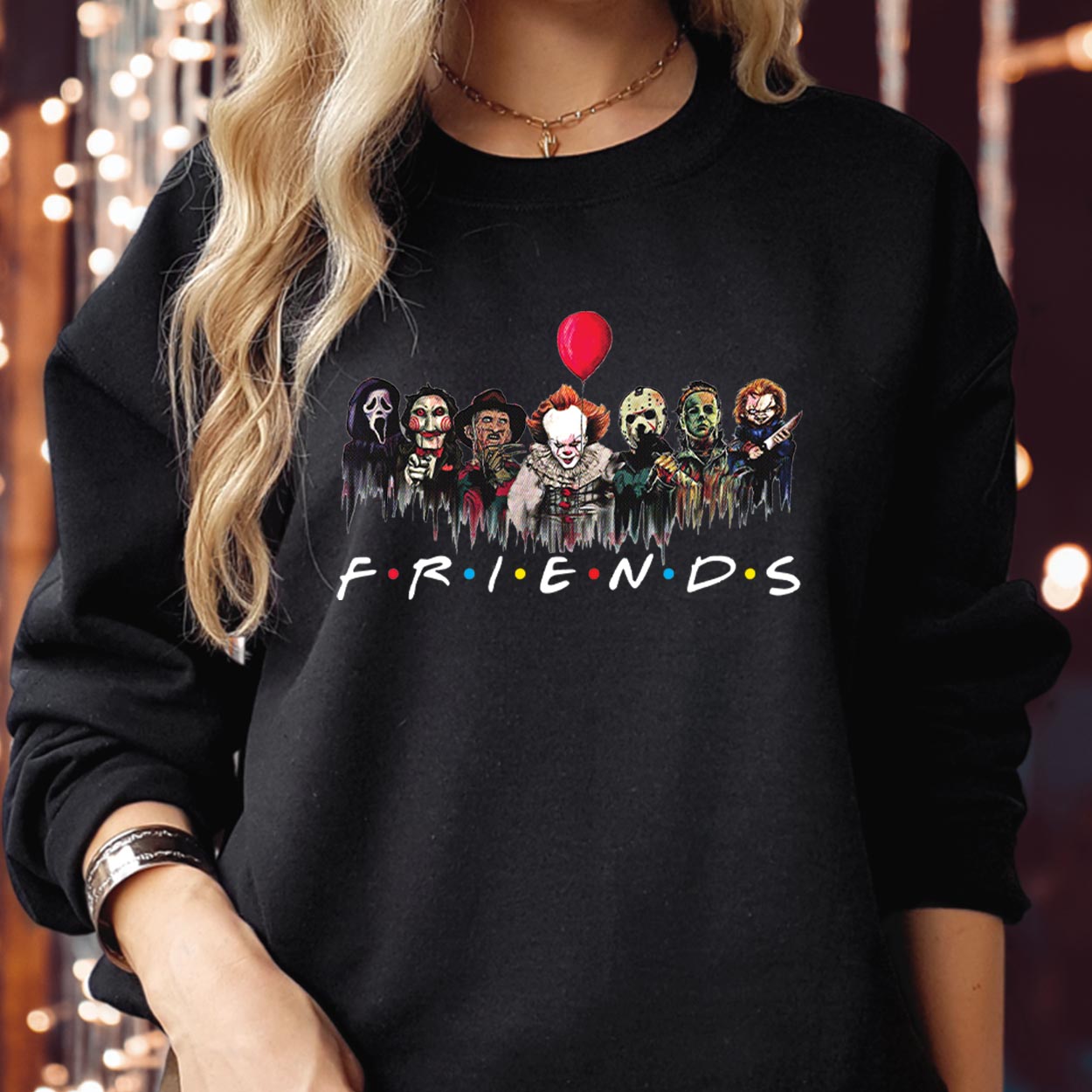 SWEATSHIRT (1756) Halloween Friends Michael Myers Jason Voorhees Freddy Krueger Joker