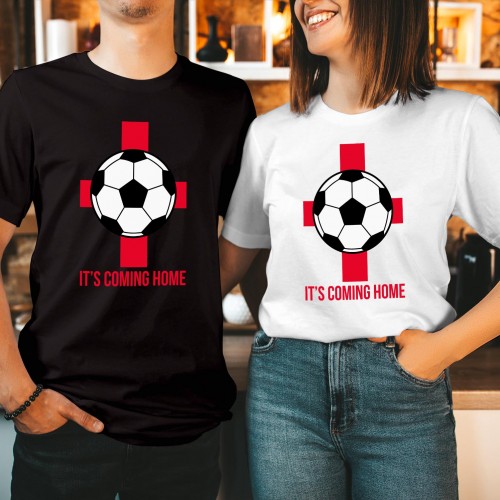 England It's Coming Home T-Shirt, St George Cross Soccer Sports Top, Men's Women's Kids Birthday Gift Tee, FIFA World Cup 2026 Supporter Birthday Sport Football Shirt