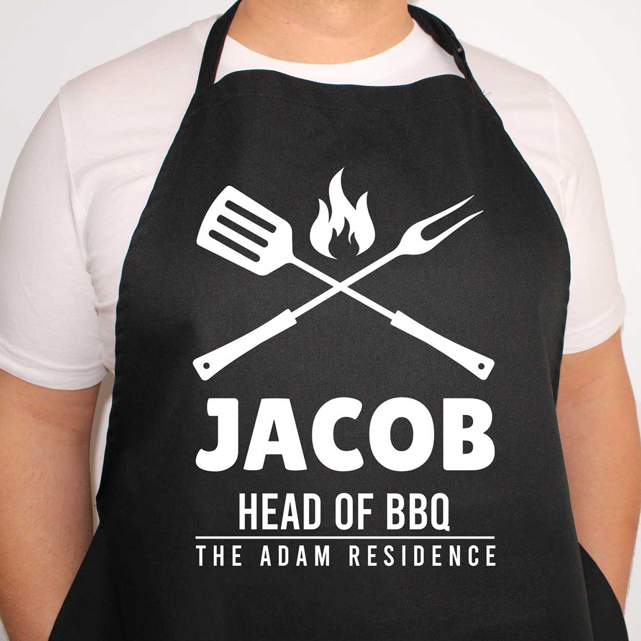 Personalised Custom Name Head of BBQ Father's Day Apron Funny Fathers Day Top Chef Grandpa Dad Birthday Cooking Gift