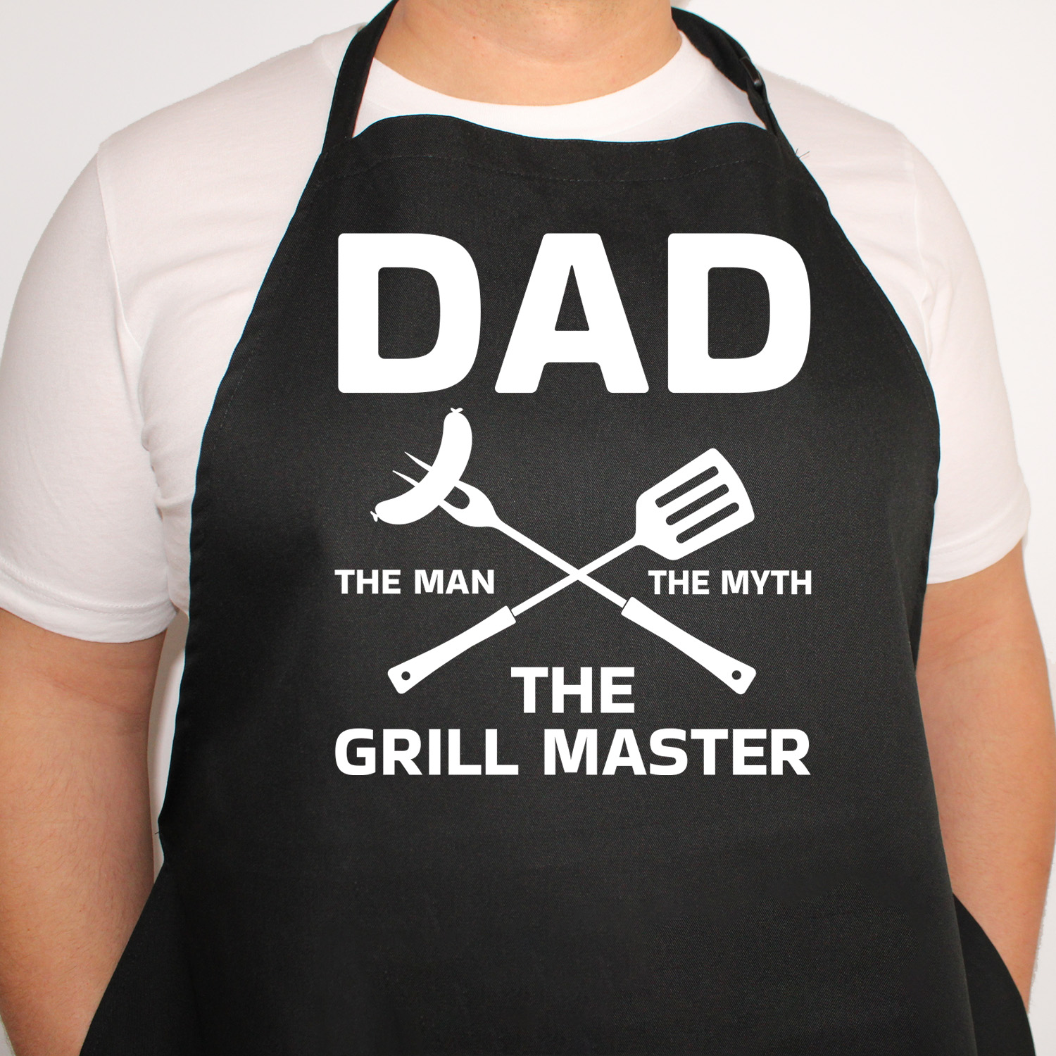 Personalised Dad The Man The Myth The Grill Master Father's Day Apron Funny Bbq Chef Cooking gift for Dad Daddy Grandad Happy Father Day