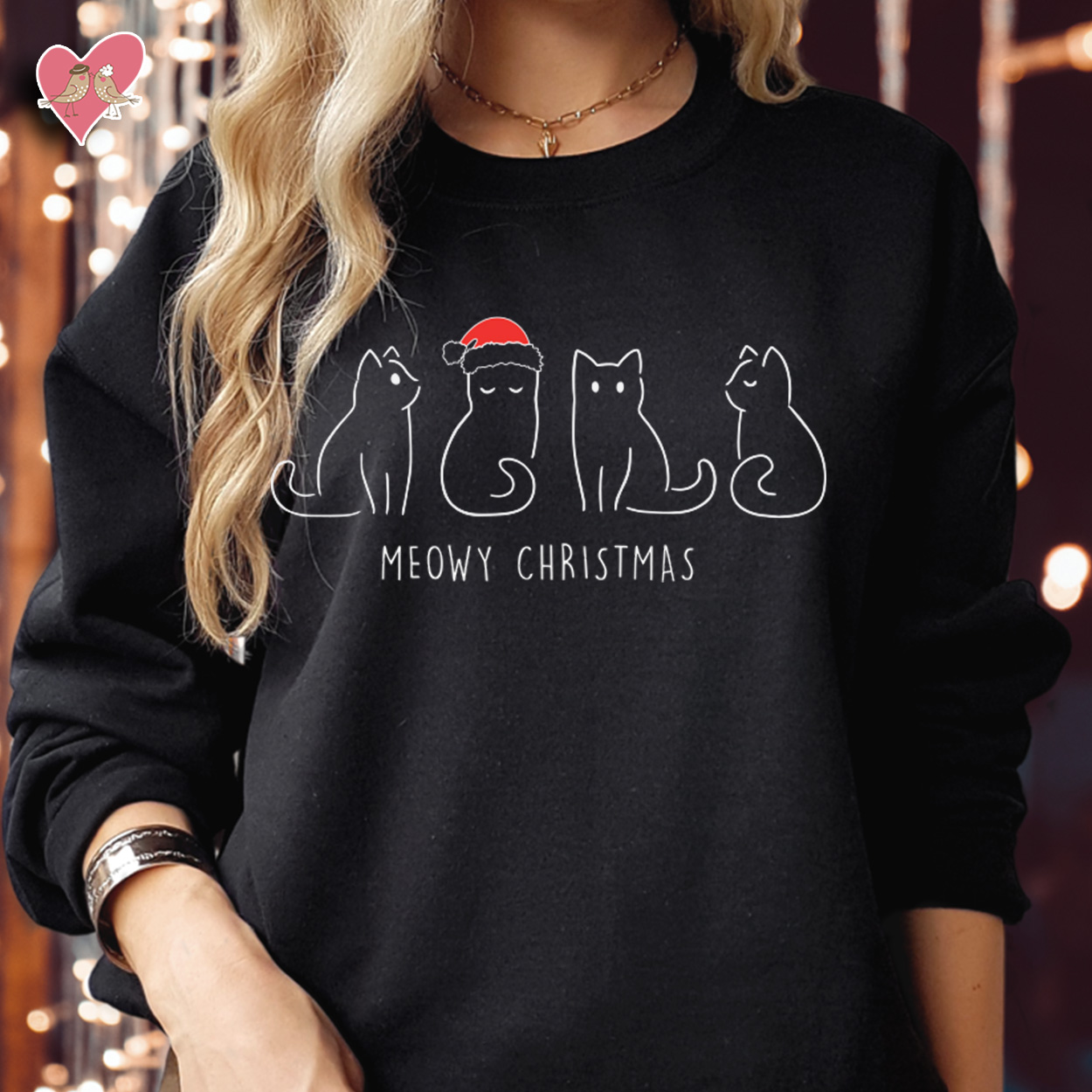 Meowy Christmas Cute Cats Sweater | Adorable Festive Cat Jumper | Holiday Cat Lovers Pullover | Funky Kittens UK Christmas Sweater