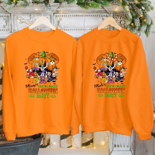 Personalised Not So Scary Party Jumper, Custom Disney Halloween 2026 Sweatshirt, Matching Family Mickey Pumpkin Pullover, Spooky Holiday Crewneck