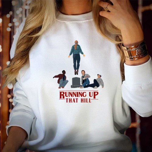 Running Up That Hill Sweatshirt, Max Mayfield Stranger Things Sweatshirts, Hellfire Club Merch, Hawkins High School, TV Series Tops, Kate Bush Fan Gift Jumper