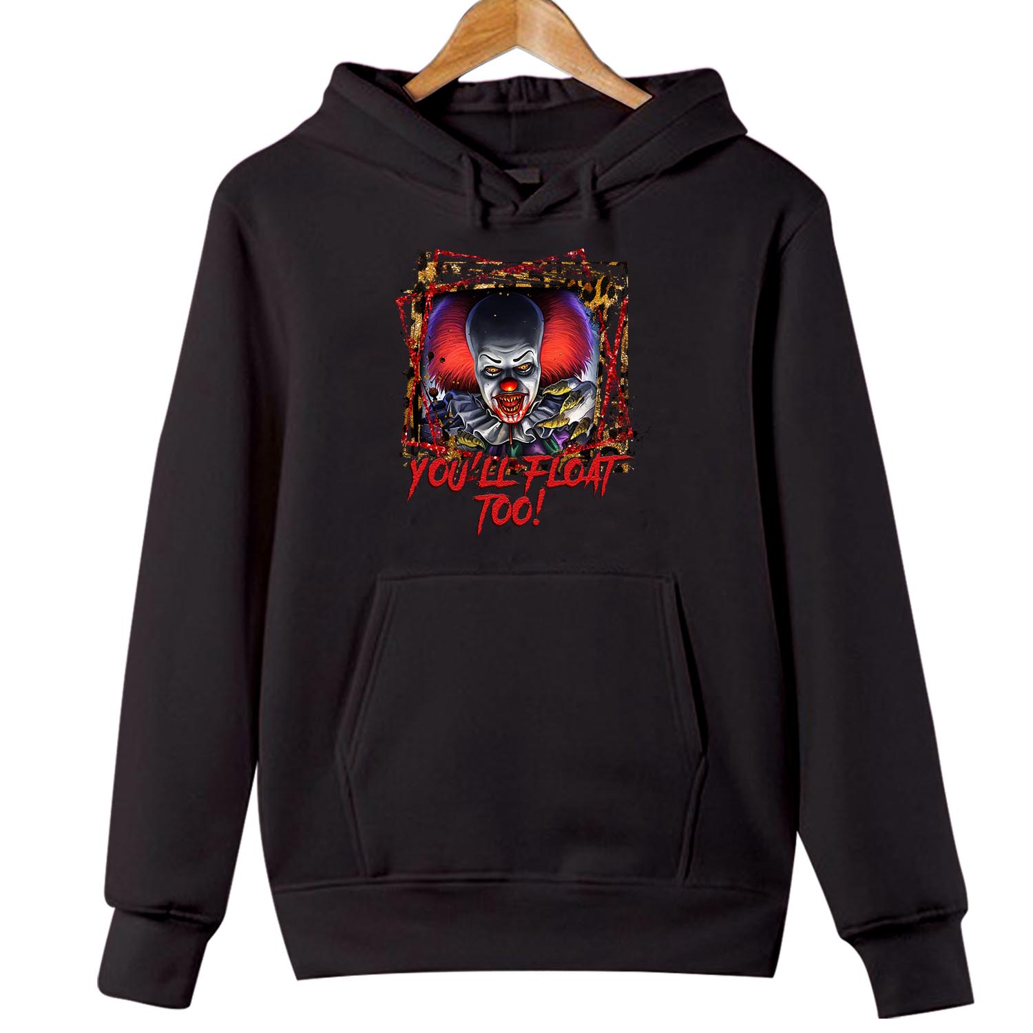 HOODIES (1901) You Will Float Too Clown Pennywise Joker