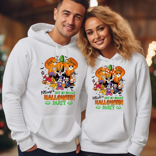 Personalised Not So Scary Party Hoodie, Custom Disney Halloween Jumper, Vintage Pumpkin Magic Kingdom Pullover, 2026 Spooky Matching Family Top