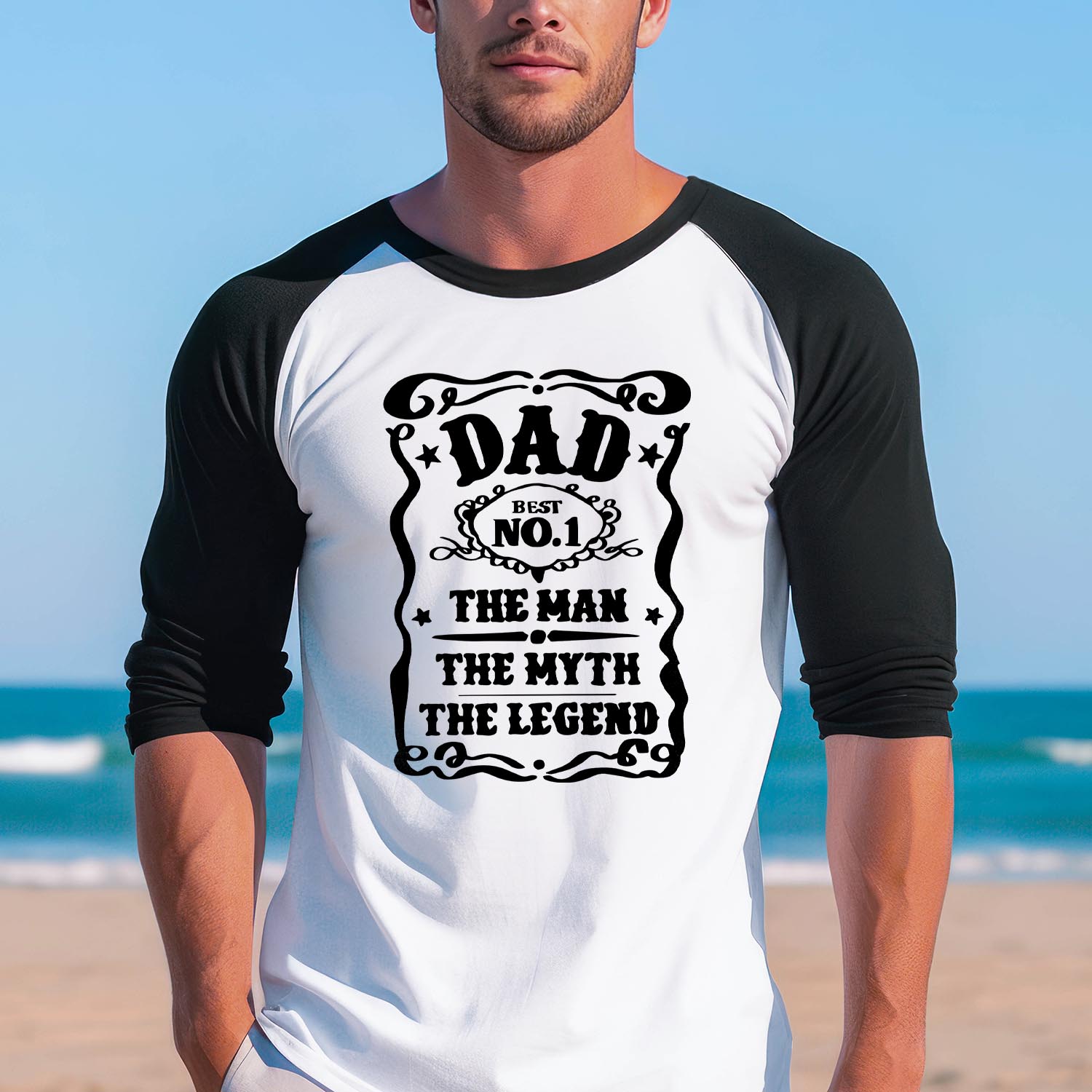 Dad The Man Myth Legend Baseball Long Sleeve Shirt - Best Dad Father's Day Funny Chef Grandpa Dad Birthday Gift TShirt