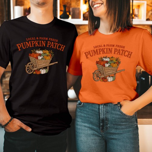 Local Farm Fresh Pumpkin Patch Shirt Halloween Vintage Printed Autumn Tops