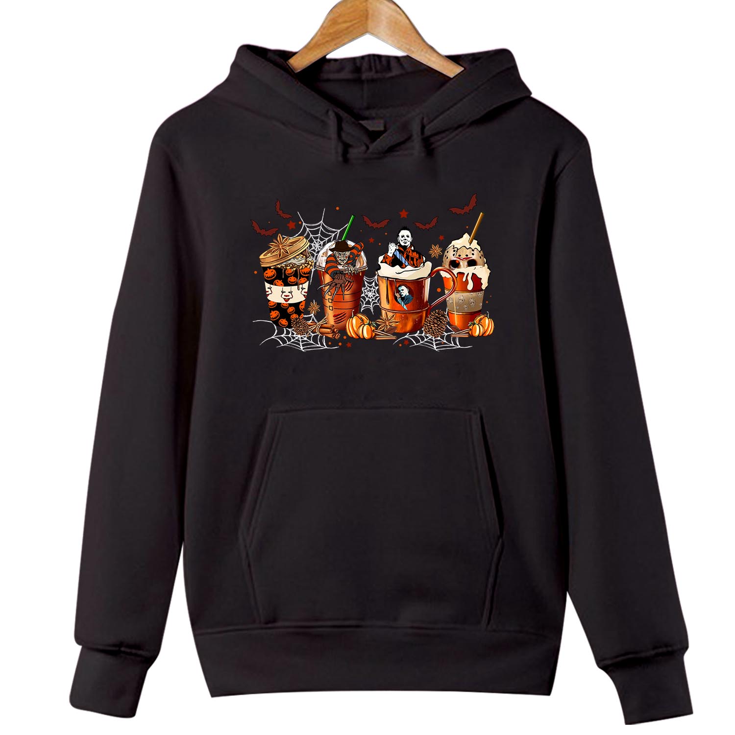 HOODIES (1865) Horror Characters Halloween Coffee