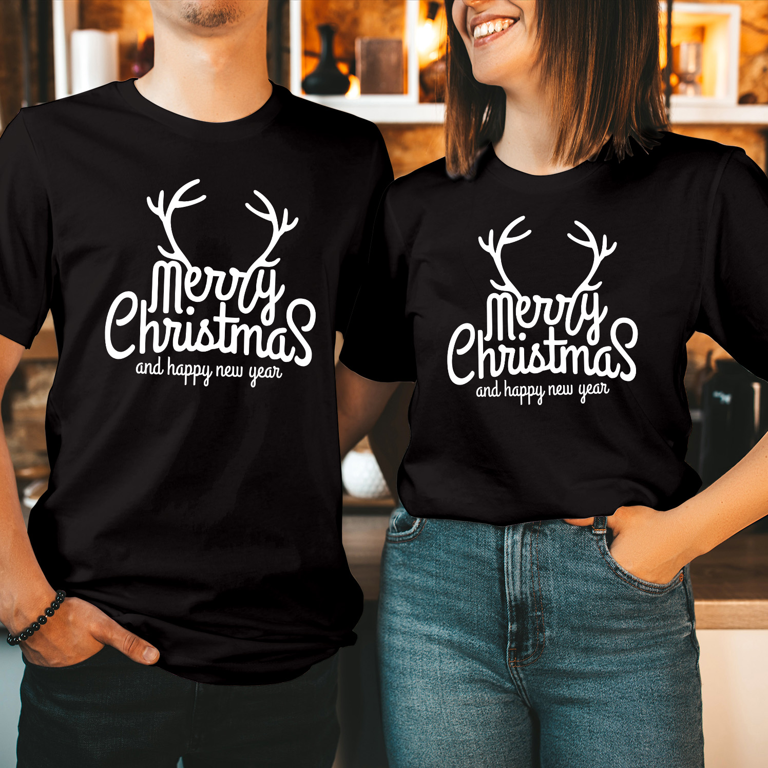 Merry Christmas Reindeer & Happy New Year T-Shirt