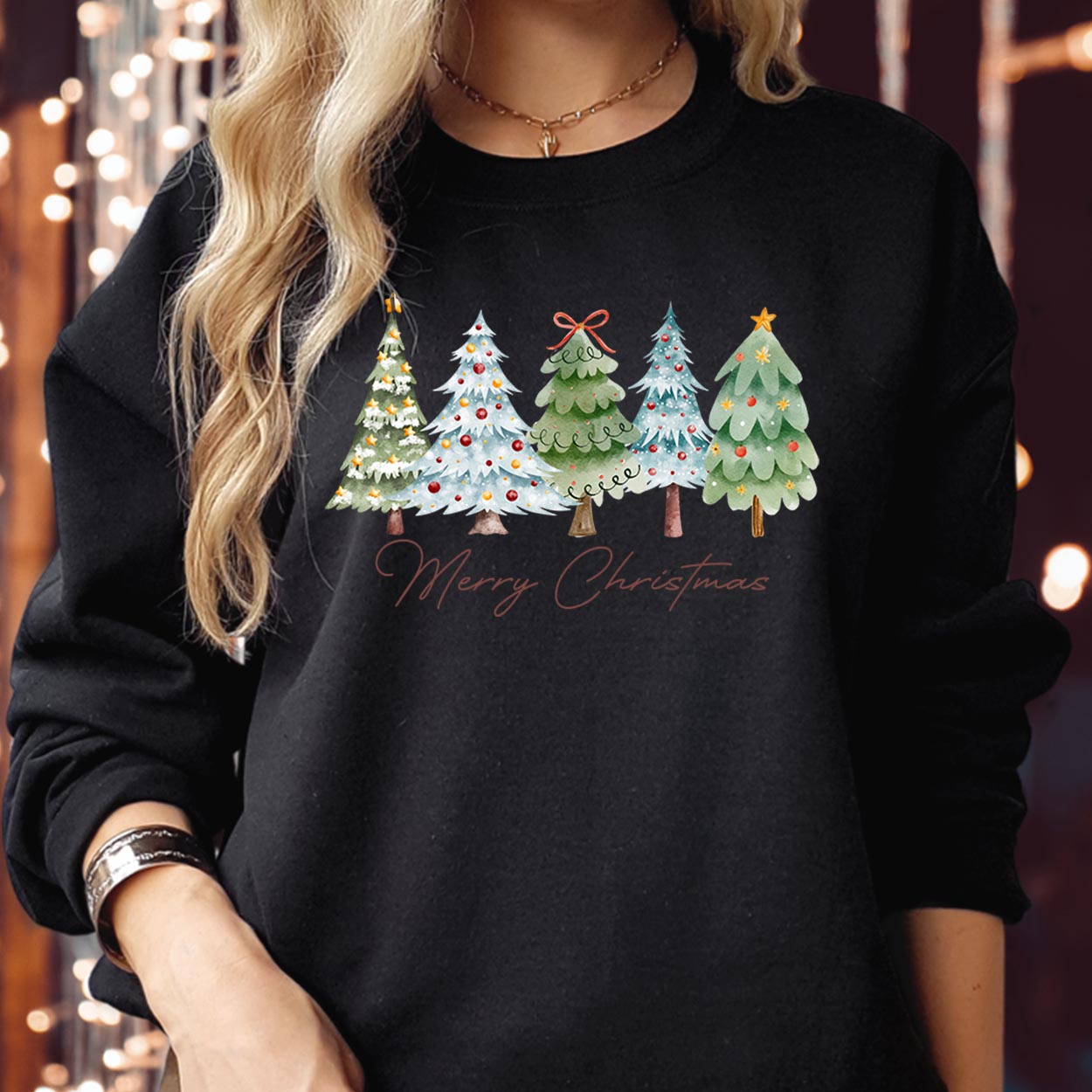 Merry Christmas Tree Merry and Bright Tis the season Funny Santa Family Holiday Season Gift Xmas Jumper