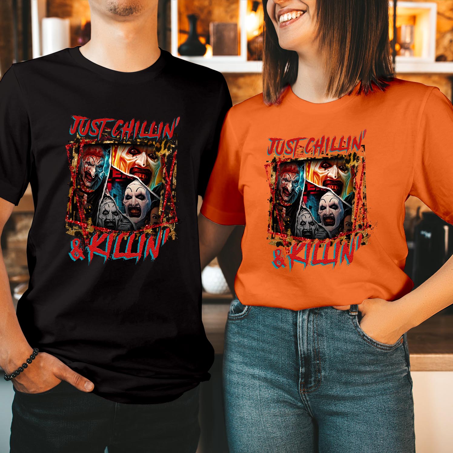 Just Chillin and Killin Halloween T-Shirt Cool & Creepy Design for Spooky Season Perfect Halloween Apparel for Horror Fans & Casual Vibes T Shirt