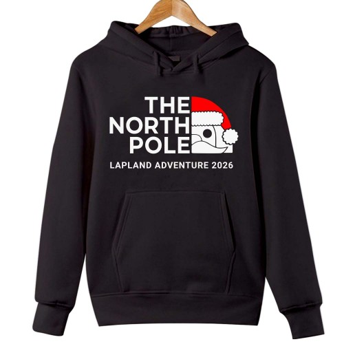 The North Pole Lapland Adventure 2026 Family Matching Christmas Hoodie, Santa Claus Holiday Hooded Jacket, Merry Xmas Gift for Mum, Dad, Kids Unisex Jumper