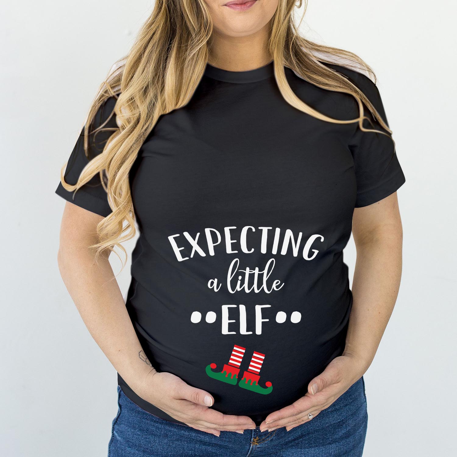 Expecting A Little Elf Maternity Christmas T-Shirt