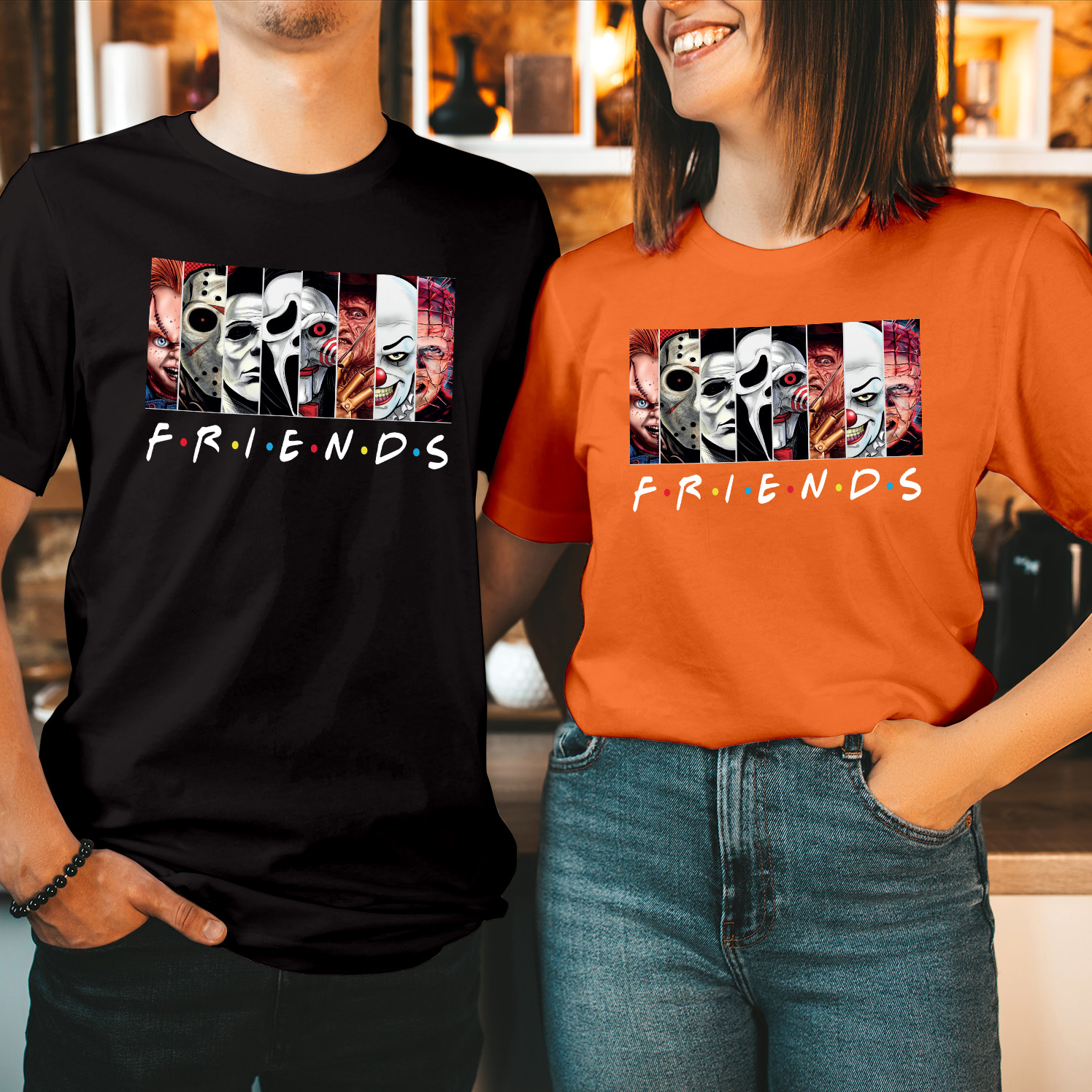 Halloween Horror Scary Spooky Popular Friends T-Shirt Funny Scary Movie Lovers Apparel Men Women Kids Costume Unisex Gift T Shirt