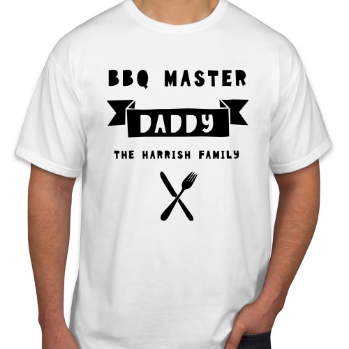 Personalised BBQ Master Custom Text  Father's Day T-Shirt Funny Fathers Day Top Chef Grandpa Dad Birthday Cooking Gift T Shirt
