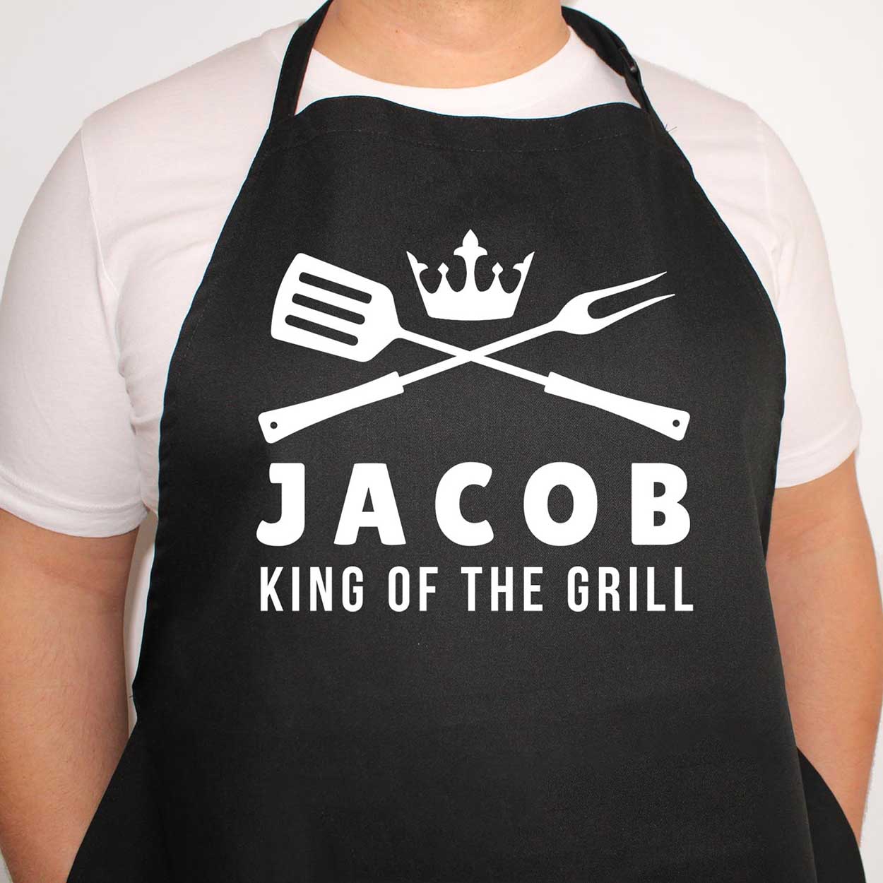 Personalised King of The Grill with Any Name Fathers Day Apron Funny Fathers Day Top Chef Grandpa Dad Birthday Cooking Gift