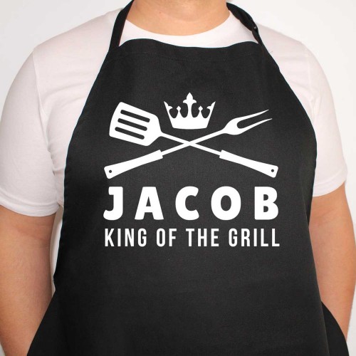 Personalised King of The Grill with Any Name Fathers Day Apron Funny Fathers Day Top Chef Grandpa Dad Birthday Cooking Gift