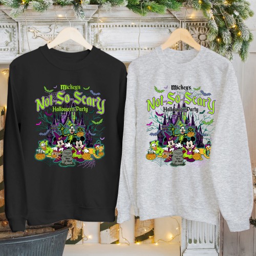Disney Halloween Sweatshirt, Mickey's Halloween Party Jumper, Retro Spooky Castle Pullover, Vintage Magic Kingdom Cozy Season Graphic Crewneck