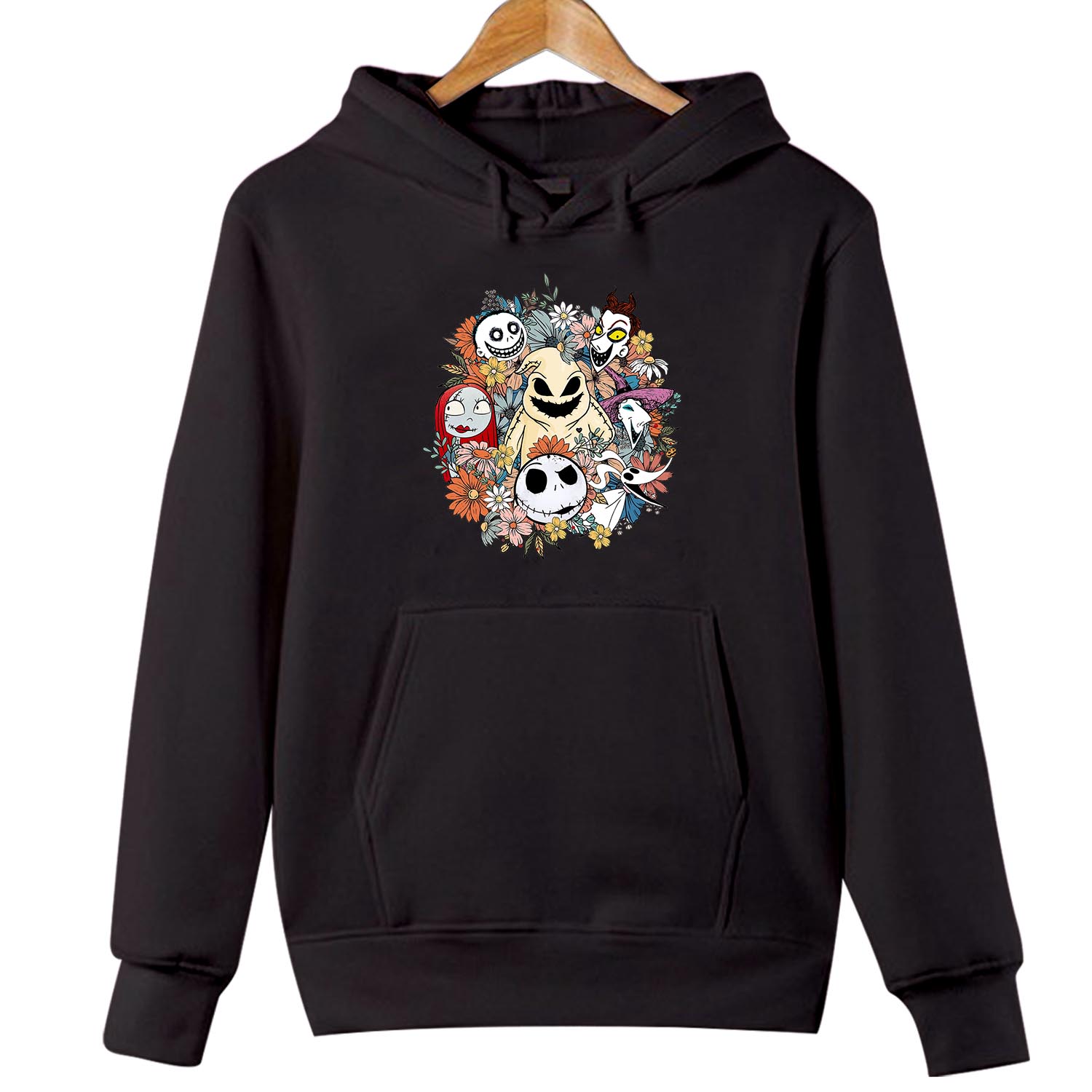 HOODIES (1860) Floral Jack Skellington