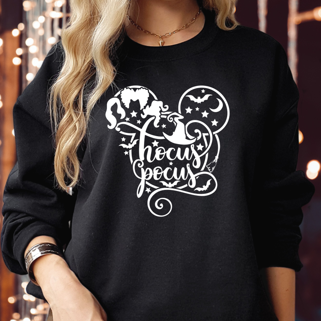 SWEATSHIRT (1825) Hocus Pocus Mickey Minnie Halloween Sanderson Sisters Witch Magic